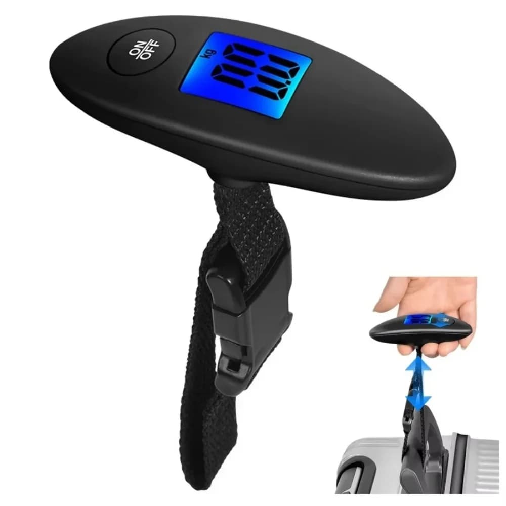 Bilancia per bagagli portatile da 40 kg/100 g Bilancia digitale da viaggio ad alta precisione con cintura in tessuto Bagagli elettronici digitali LCD