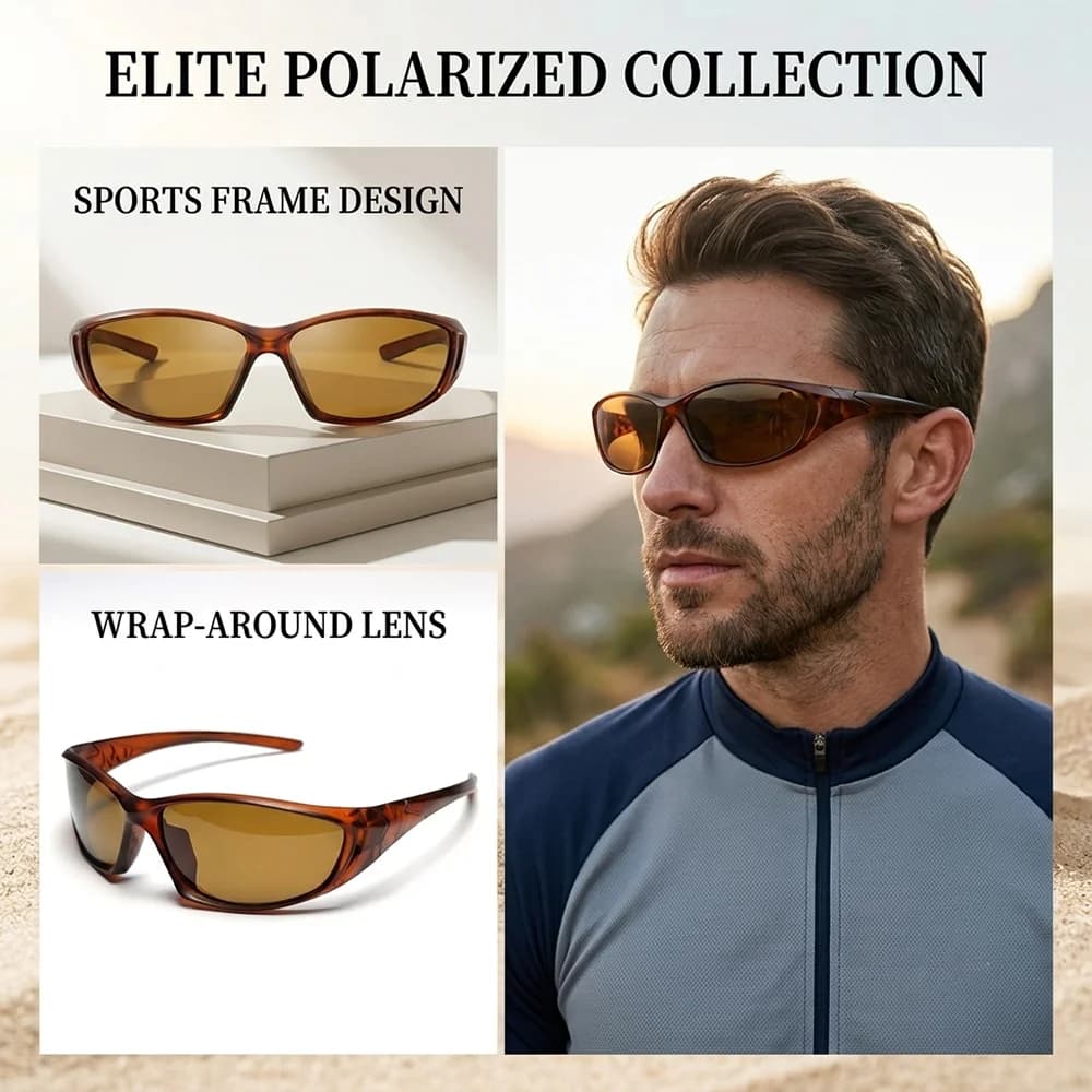 Polarized Cycling Sunglasses Men Outdoor Sport Bike Glasses Full Frame Eyewear UV400 Protection Fishing Running Sunglasses