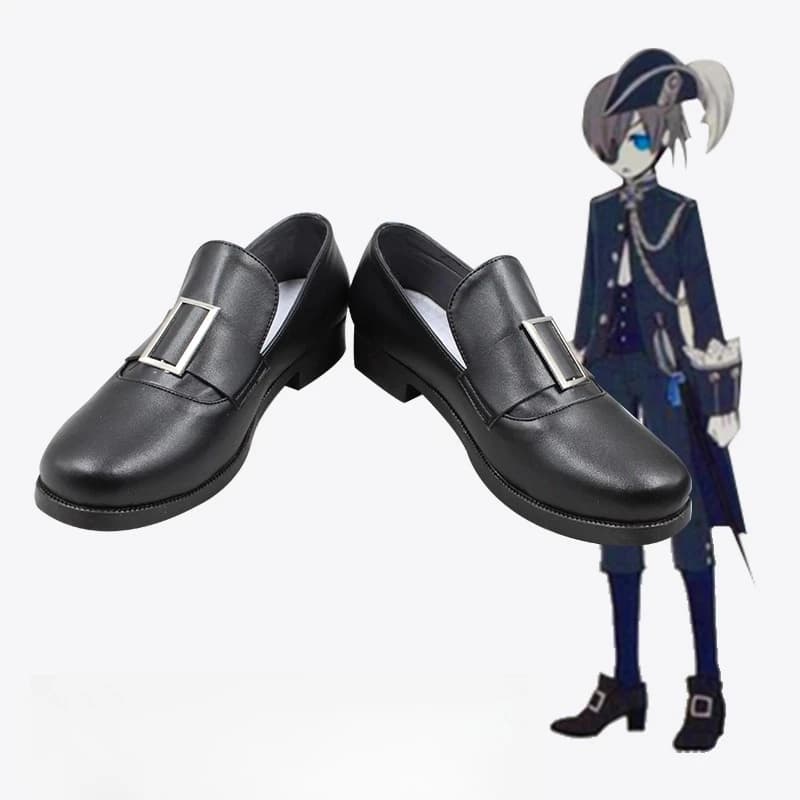 Stivali cosplay anime Ciel Phantomhive Scarpe da maggiordomo nero Accessori per costumi di Halloween Puntelli realizzati