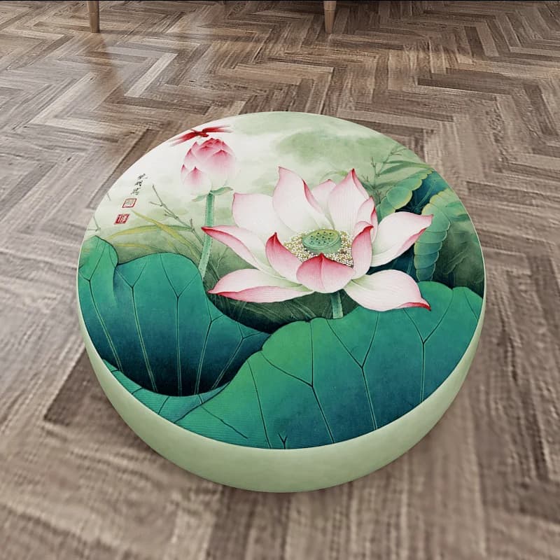 New Chinese Style Lotus Pad Zafu Floor Sitting Cushion Living Room Balcony Bay Window Tatami Meditation Buddhist Worship Home...