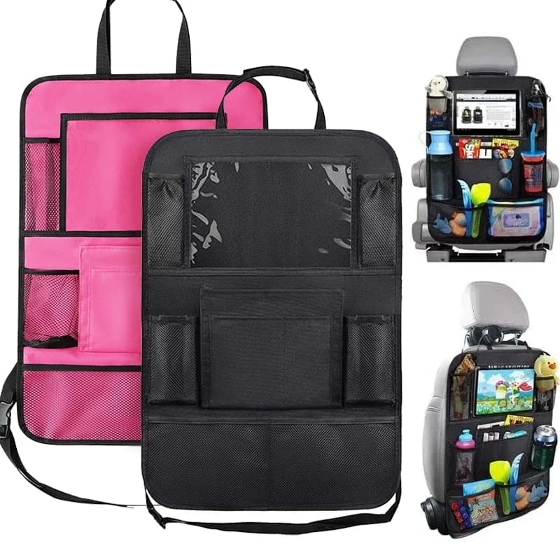 1pc organizer per sedile posteriore per auto con supporto per tablet touch screen tasche portaoggetti per auto copertura protezioni per schienale per seggiolino auto accessori per auto