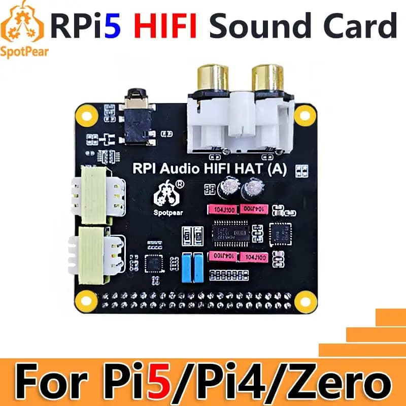 Raspberry Pi5 Audio HIFI HAT PCM5122 I2S Audio Card DAC also for PI series 5 / PI4 /PI3 /Zero