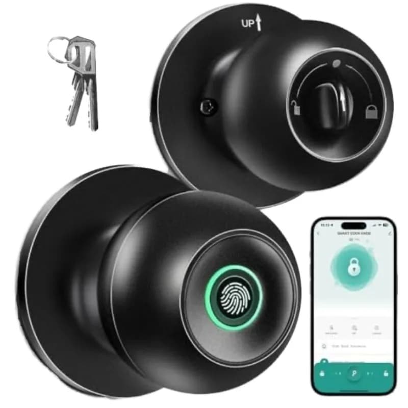 Maniglia per porta intelligente Serratura per porta con impronta digitale Serratura intelligente con controllo app Serratura blu per la casa