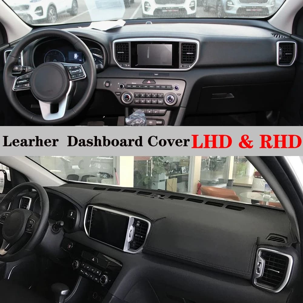 Cruscotto Dash Mat Cover PU Leather Pad parasole anti-uv Carpet accessori auto per Kia Sportage QL G4 2016 2017 2018 2019 2020