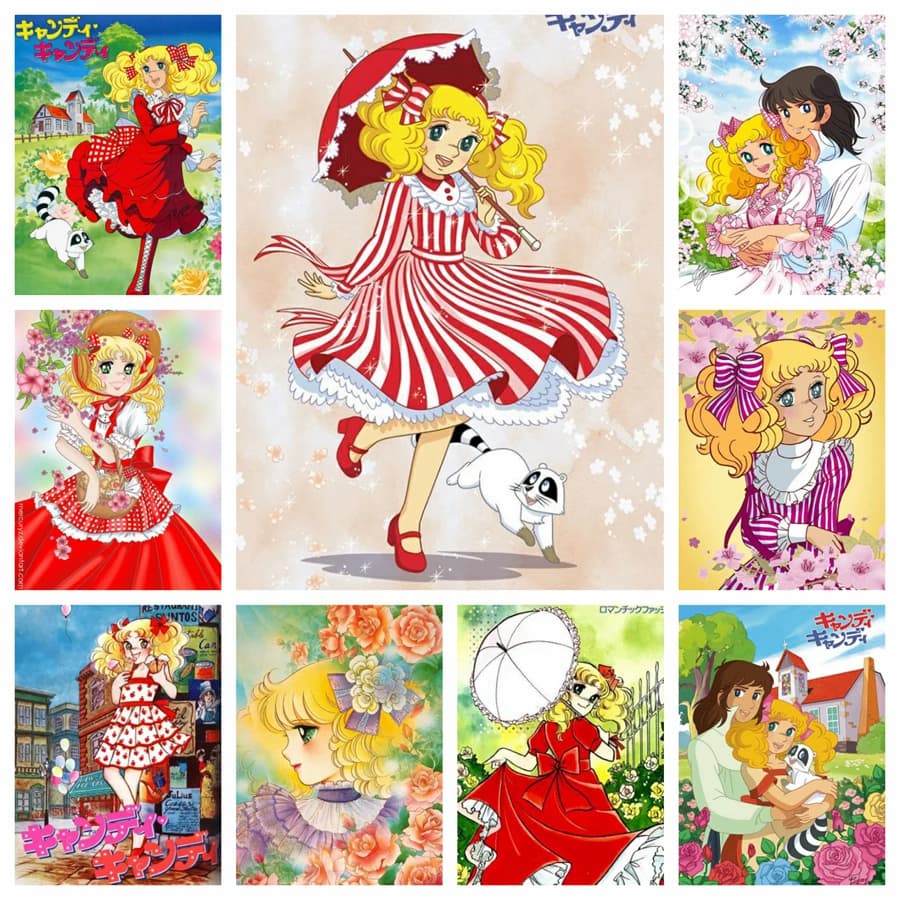 Anime giapponese Candy Candy Girl Flower Art 5d Diamond Painting kit Beauty Cartoon Comic bambini fai da te lavoro manuale regalo Home Decor