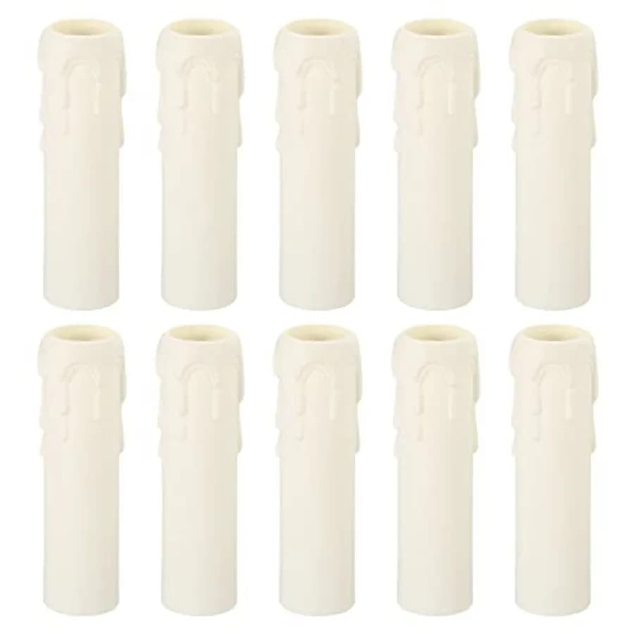 Copri Portalampada 25x100mm, Confezione da 10 Guaine in Plastica per Base Candelabro E14, Bianco