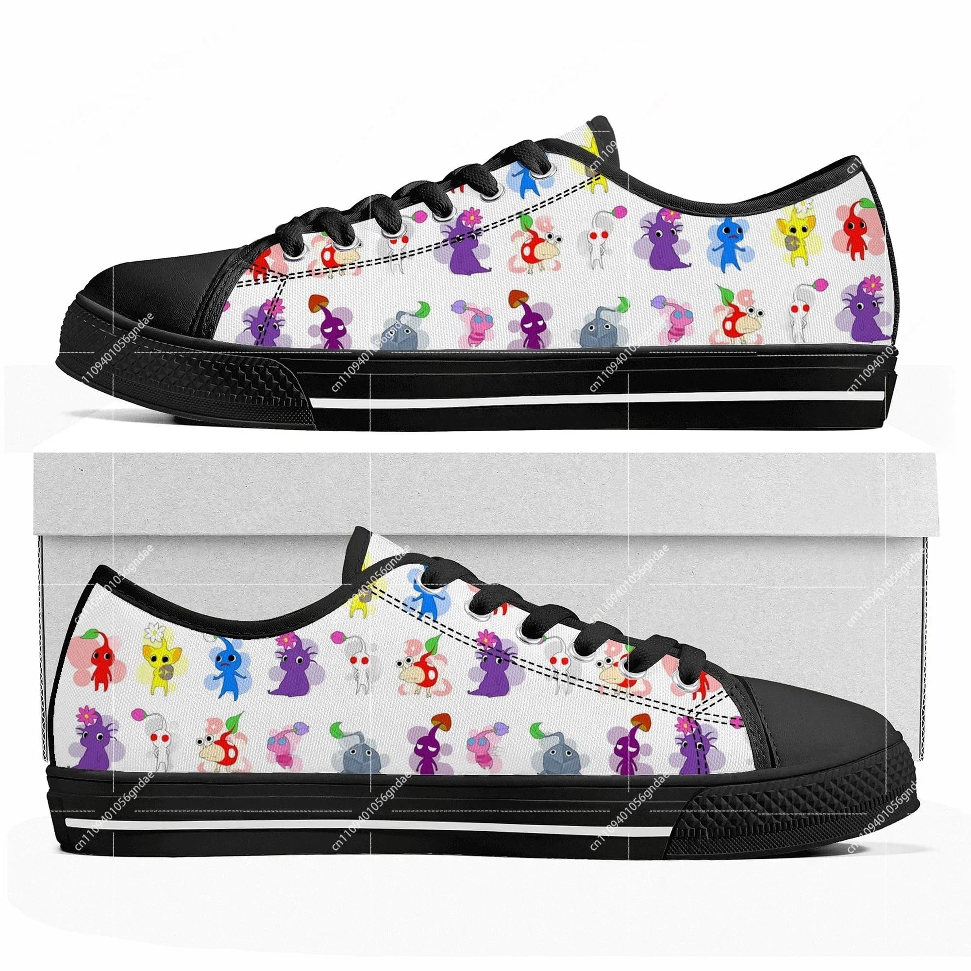 Pikmin Custom Low Top Sneakers Cartoon Game Womens Mens Teenager Fashion Shoes Casual Tailor Made Canvas Sneaker