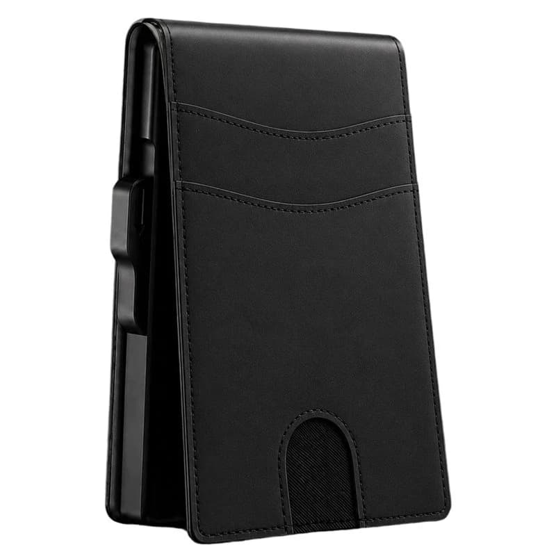 TEXU PU RFID Blocking Men' S Bifold Wallet Card Holder Pop-Up Design Fold Functionality For Credit Cards