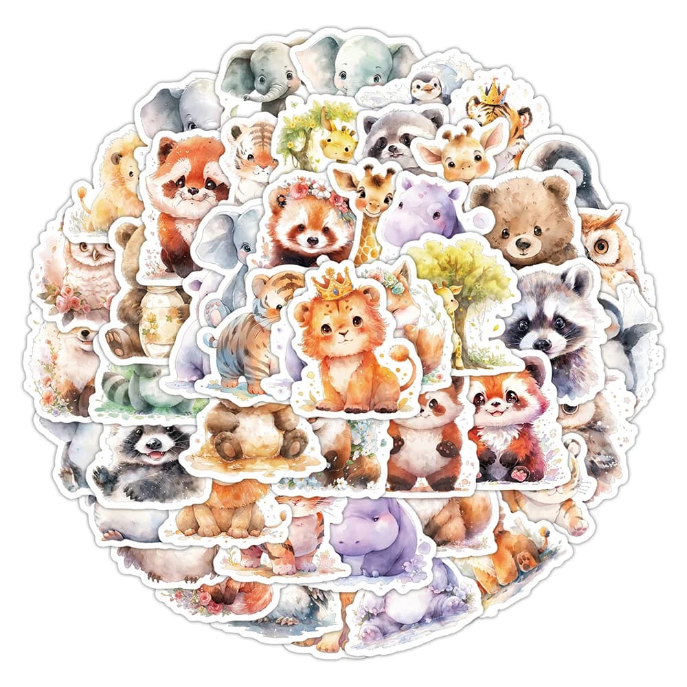10/30/50pcs Kawaii Acquerello Animali Del Fumetto Graffiti Adesivi Impermeabile FAI DA TE Notebook Telefono Valigia Adesivo Carino Divertimento per il Regalo