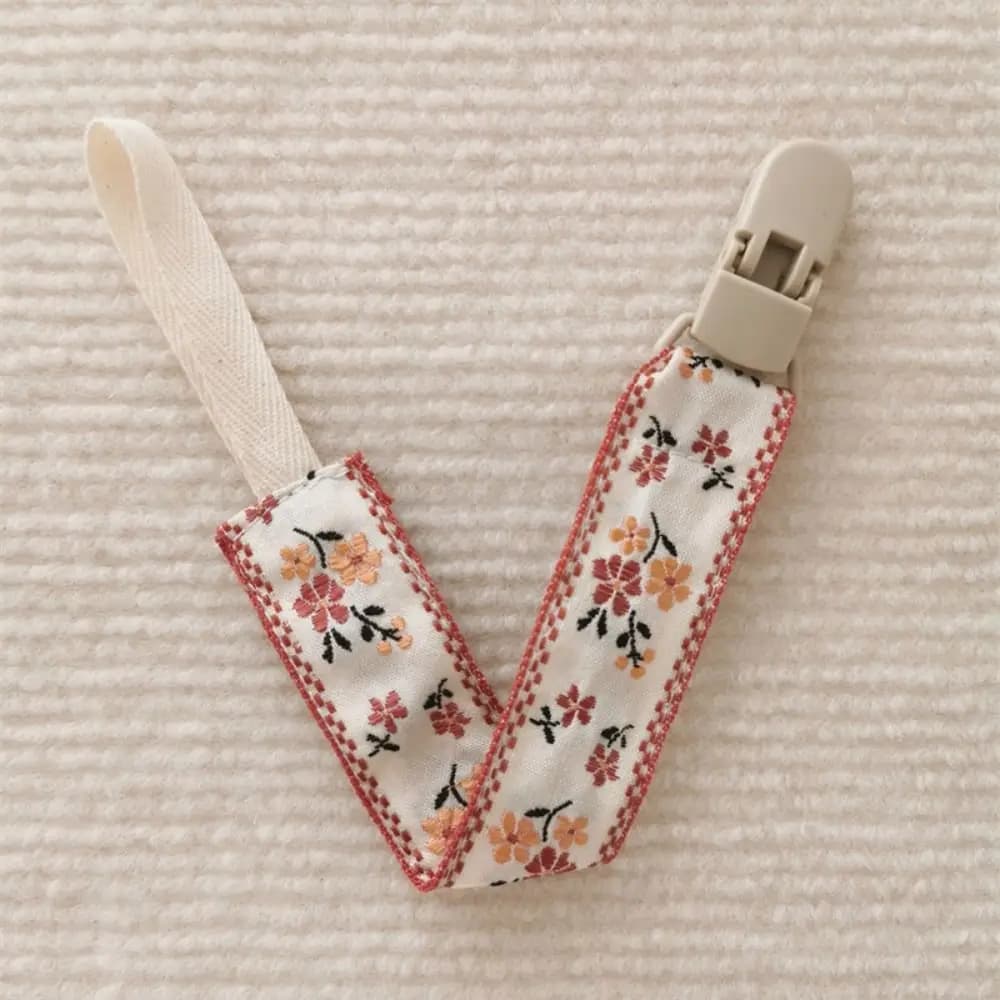 Catenella Portaciuccio in Stile Etnico per Neonati, Regolabile con Motivo Floreale, Clip per Ciuccio, Cinghie per Massaggiagengive, Clip Porta Tettarella per Neonati