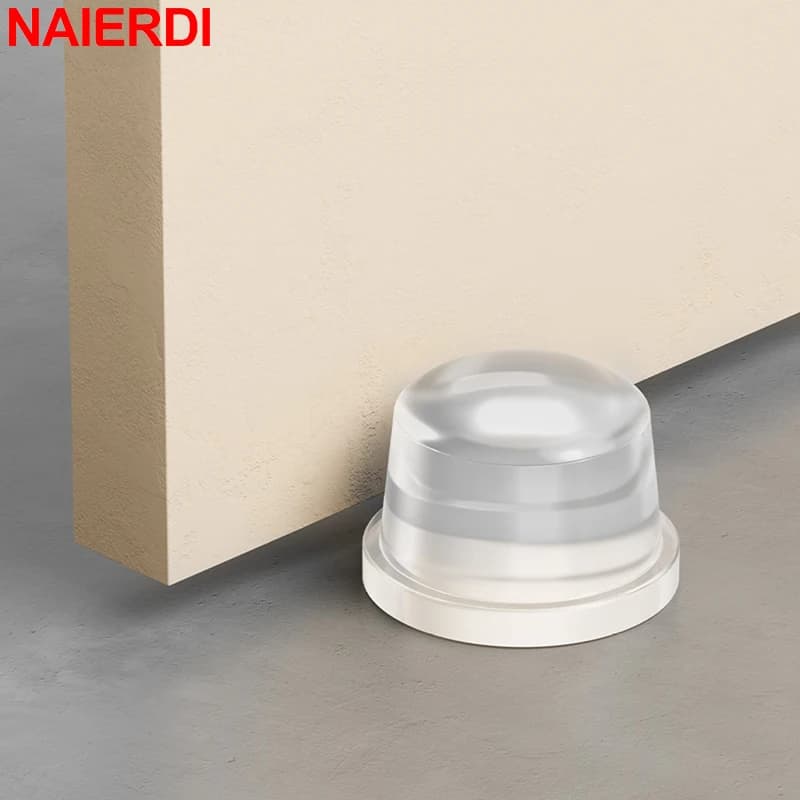 NAIERDI Protezione da parete Fermaporta in silicone Fermaporta autoadesivo senza chiodi Hardware porta anticollisione