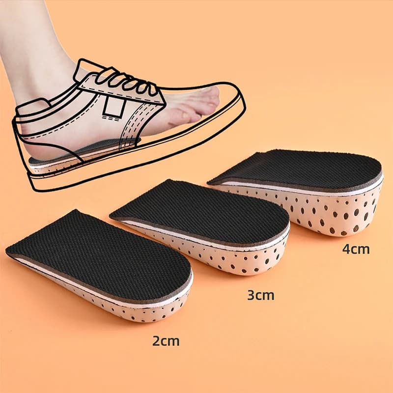 1 Pair Height Increase Insole Breathable Memory Foam Heel Lifting Inserts Shoe Lifts Shoe Pads Elevator Insoles for Unisex
