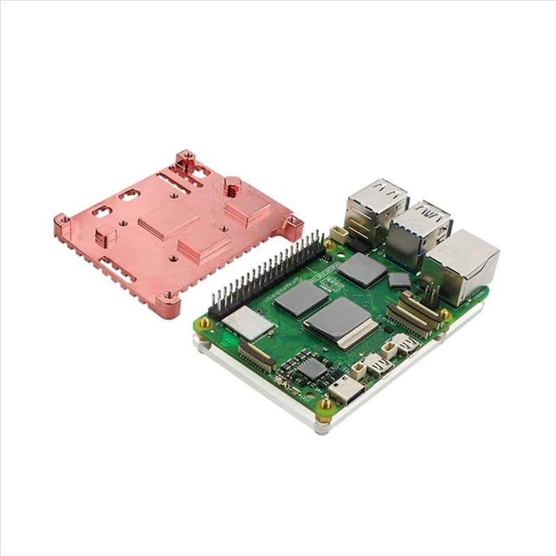 Well made for Raspberry Pi 5 Copper Heat Sink Metal Case Passive Cooling Copper Case for Raspberry Pi 5B