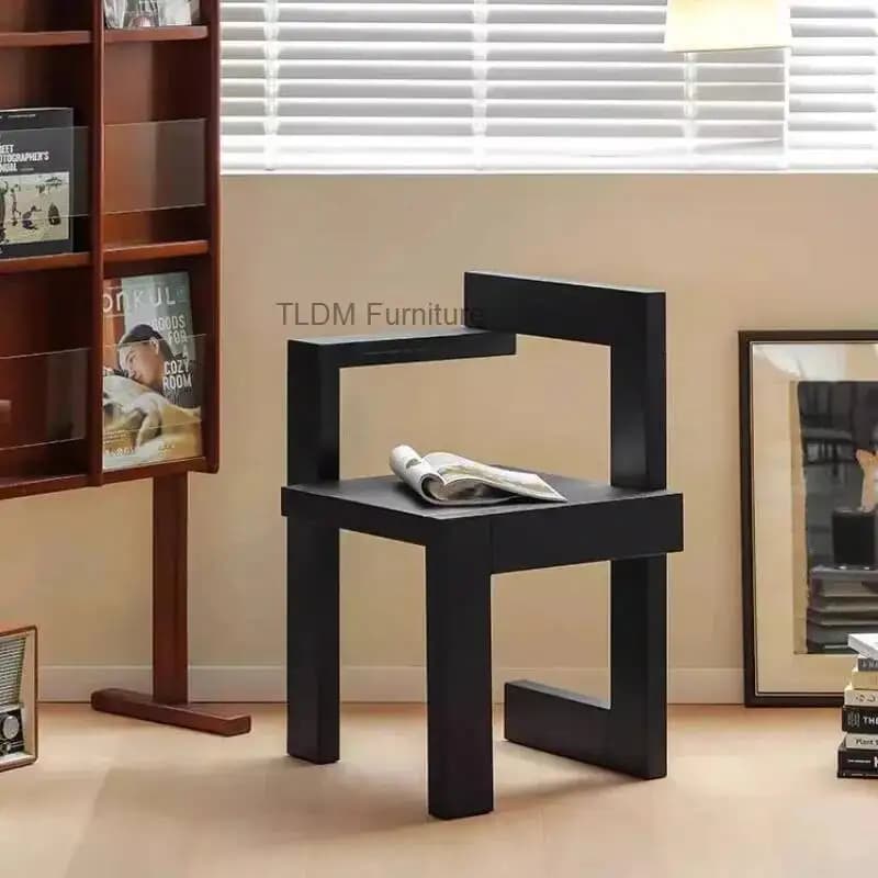 Sedie di Lusso Moderne in Legno Massello per Soggiorno, Camera da Letto e Sala da Pranzo - Design Creativo e Semplice con Modellazione a Blocchi
