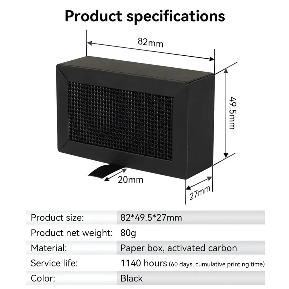 2 filtri dell'aria a carbone attivo compatibili con BambuLab X1, X1C, X1E, P1P, P1S - Ricambio per purificatore d'aria