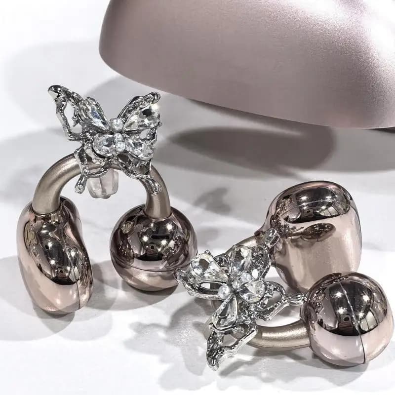 2Pcs Rhinestone Decor Clip On Earbuds Open Ear Zirconia Earphone Accessories Removable DIY Decoration For Headset