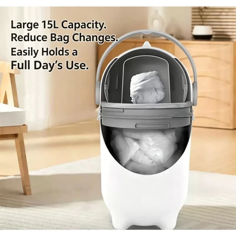 Baby Diaper Trash Can Large Capacity With Lid Household Odor Proof Storage Bin For Living Room Nappy Waste Container