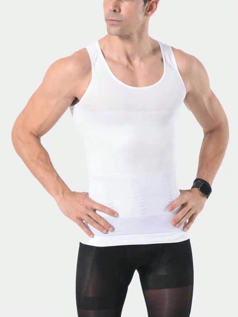 Canotta Modellante a Compressione da Uomo per Palestra e Allenamento, con Controllo Addominale