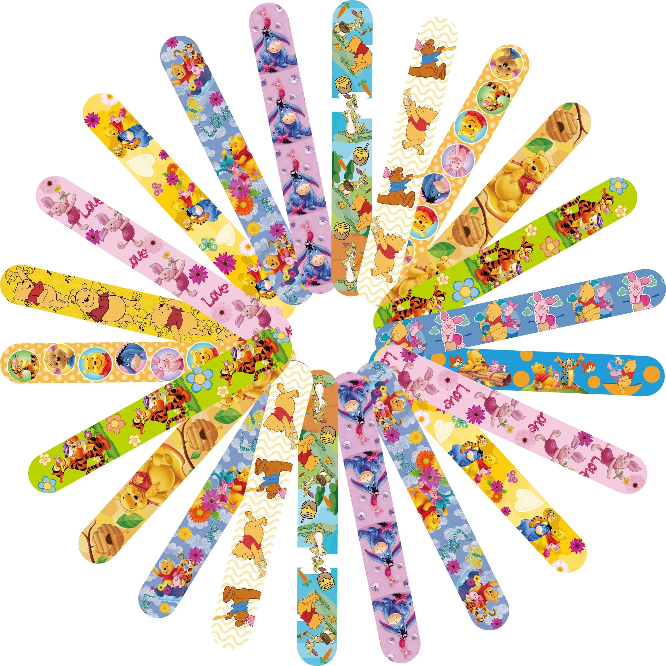 Braccialetti a scatto Winnie the Pooh - Pinata giocattolo buttino/riempitore per sacchetti da festa Kid Pocket Slap Band regalo per bomboniere di compleanno per ragazze e ragazzi