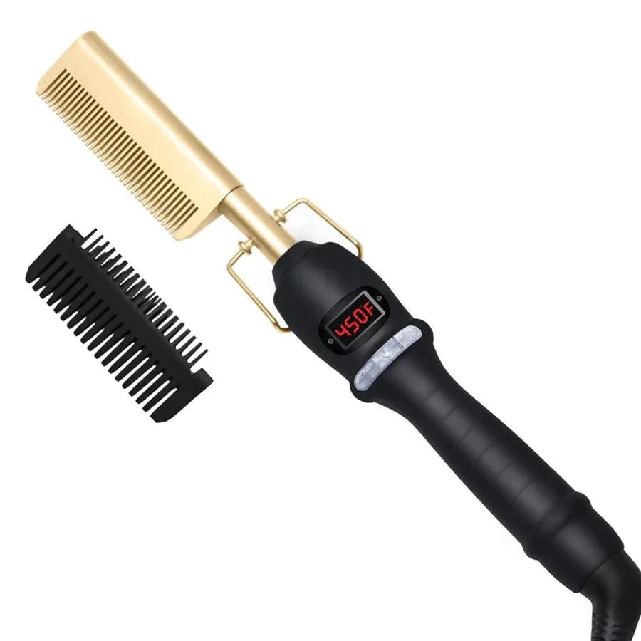 Ferro arricciacapelli volumizzante 2 in 1 per capelli bagnati e asciutti — Pettine elettrico per arricciare e stirare i capelli | Regalo Ideale per Uomini e Donne | Un Regalo Unico