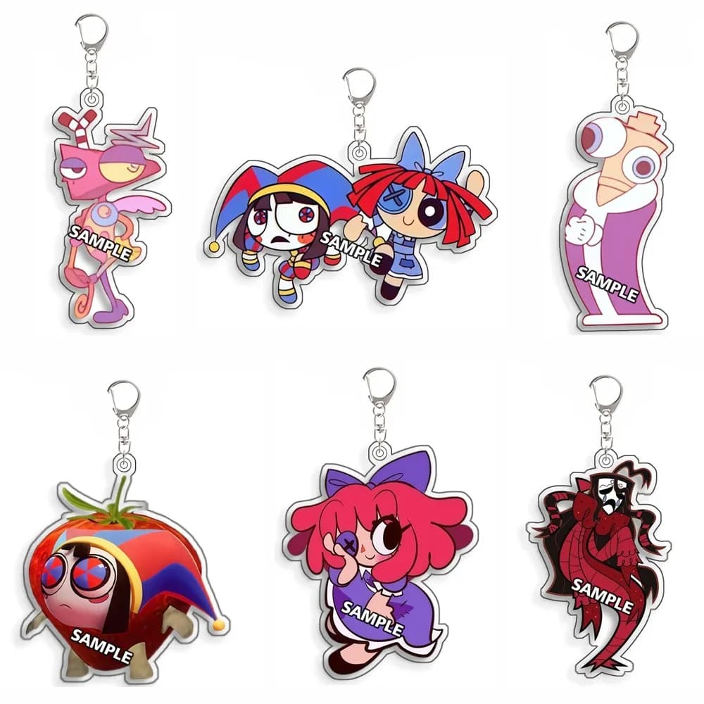 Portachiavi in acrilico TADC Pomni Ragatha Jax Ragatha Anime, accessorio creativo e simpatico per zaino, regalo per festival
