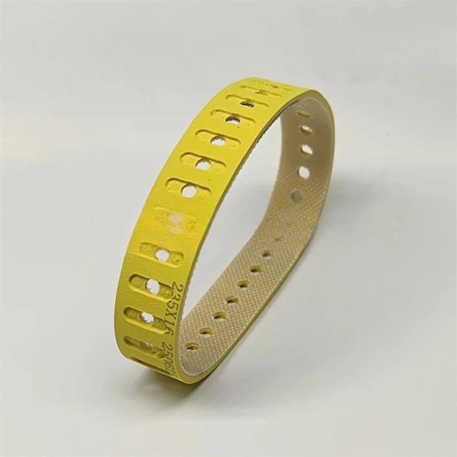 High Quality Yellow P7721771 Slotting Slow Down Belt 235X16X2.3mm 32 Holes For KBA 105 145 Offset Printing Parts