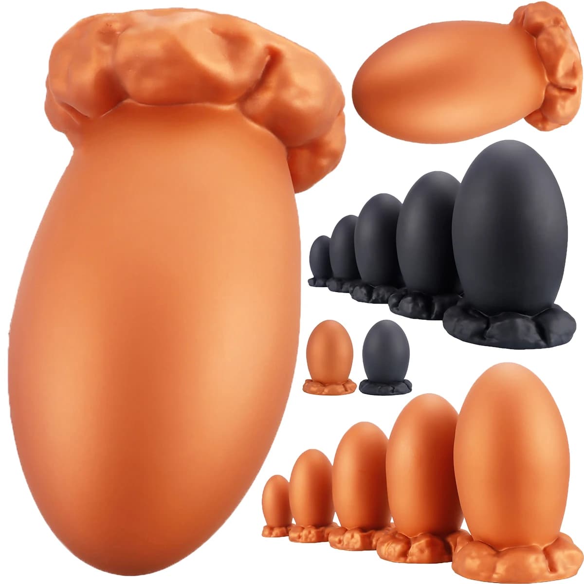 NUOVO Plug Anale a Forma di Uovo, Giocattolo Sessuale in Silicone Morbido, Enorme Perline Anali, Massaggiatore Prostatico, Stimolatore Punto G, 18+, per Donne, Uomini e Gay