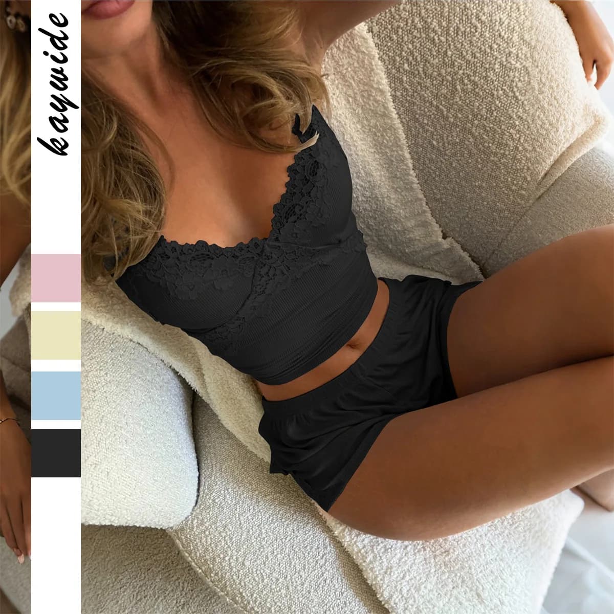 2025 Nuovo Y2K Spice Girl Style Bretella Pantaloncini di pizzo Set Abbigliamento donna Top T-shirt da donna Canotta Abiti femminili Top Harajuku