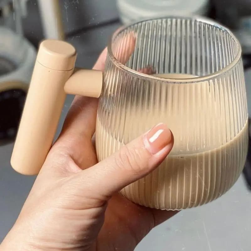 Stirring Coffee Cup Electric Protein Powder Mix Cup Glass Inner Mug X3UC
