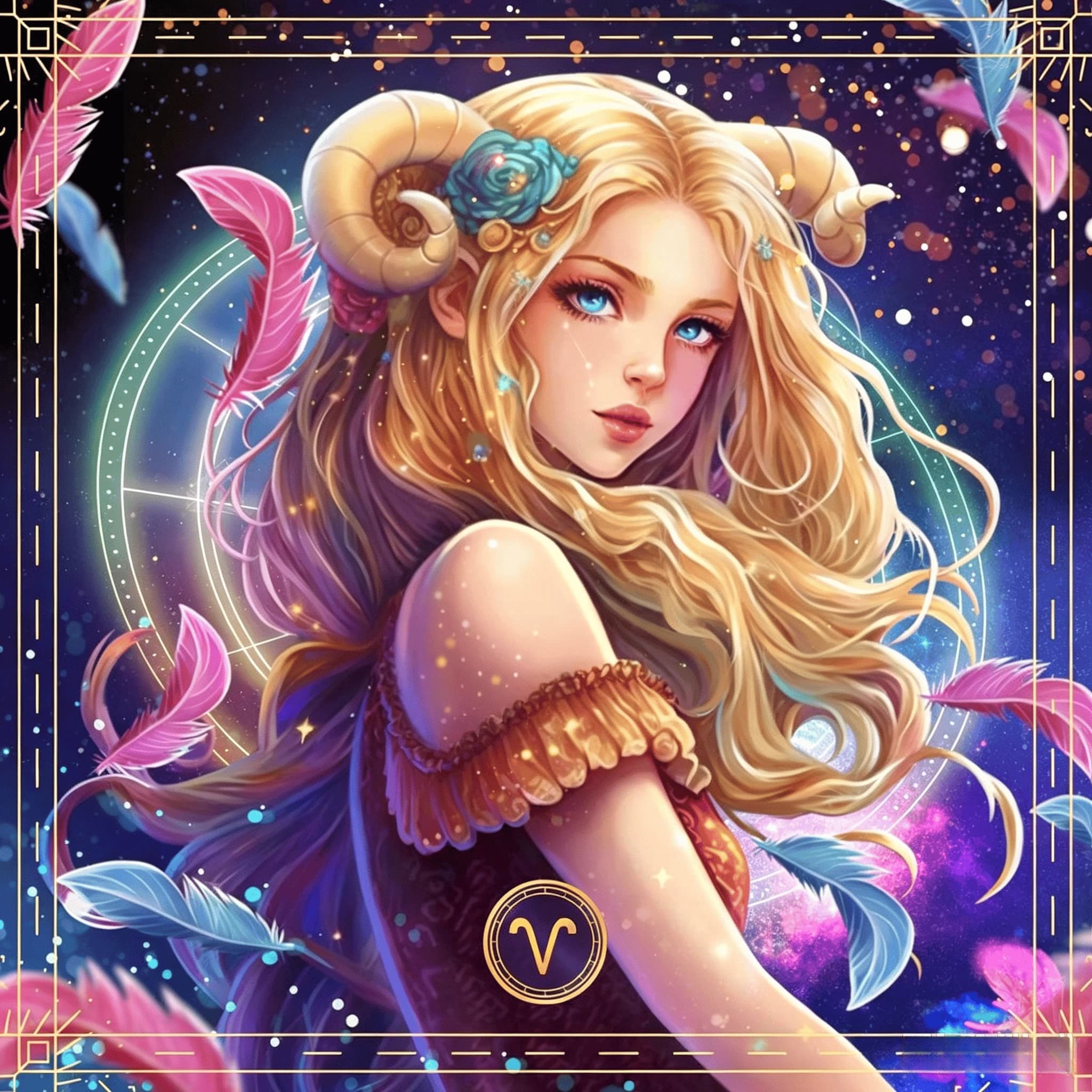 Acrylic Paint By Numbers Aries Zodiac Goddess Painting By Numbers on Canvas Coloring By Number for Adults Paint Digital Art