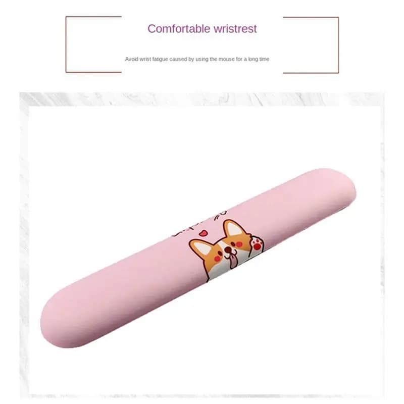 tappetino per mouse in memory foam con poggiapolsi in silicone per tastiera con animali dei cartoni animati, adatto per giochi da ufficio