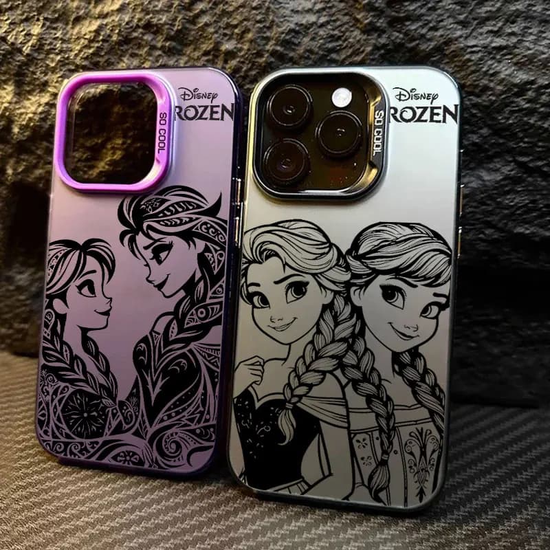 Cover per iPhone Disney Frozen Elsa Anna antiurto per modelli 11 12 13 14 15 16 17 Pro Max 16e 17E 17 Air Plus Mini