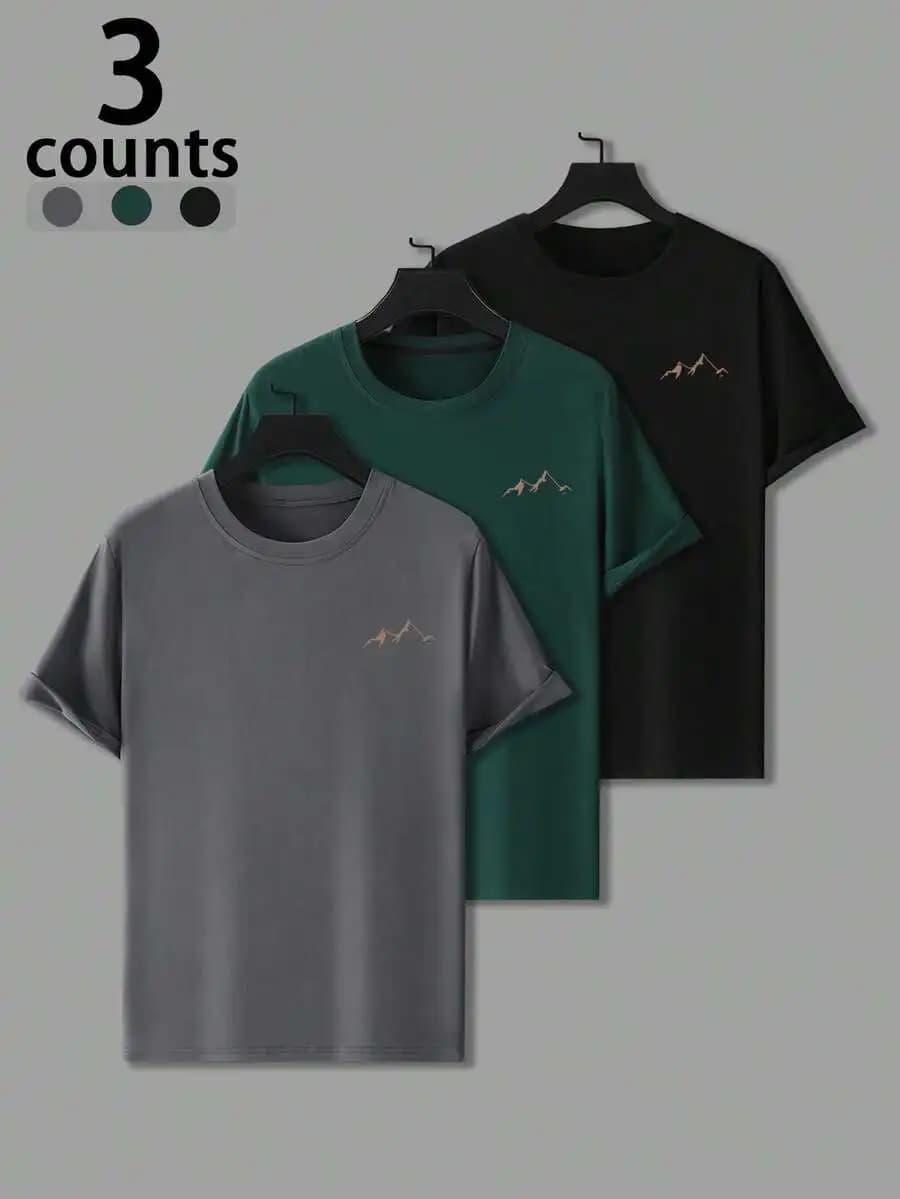 Manfinity Homme Plus Size Men's Streetwear, Minimalist Oversized Short Sleeve T-Shirt, Cropped & Boxy Fit, Modern Clean Design,