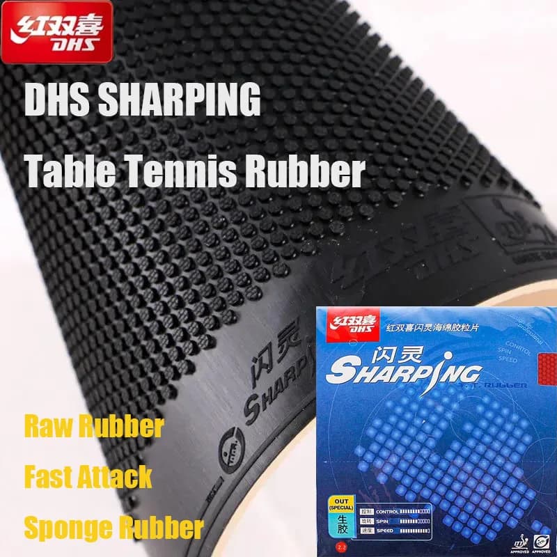 DHS SHARPING Table Tennis Raw Rubber Table Tennis Rackets Fast Attack Loop Ping Pong Paddle Rubber Table Tennis Accessories
