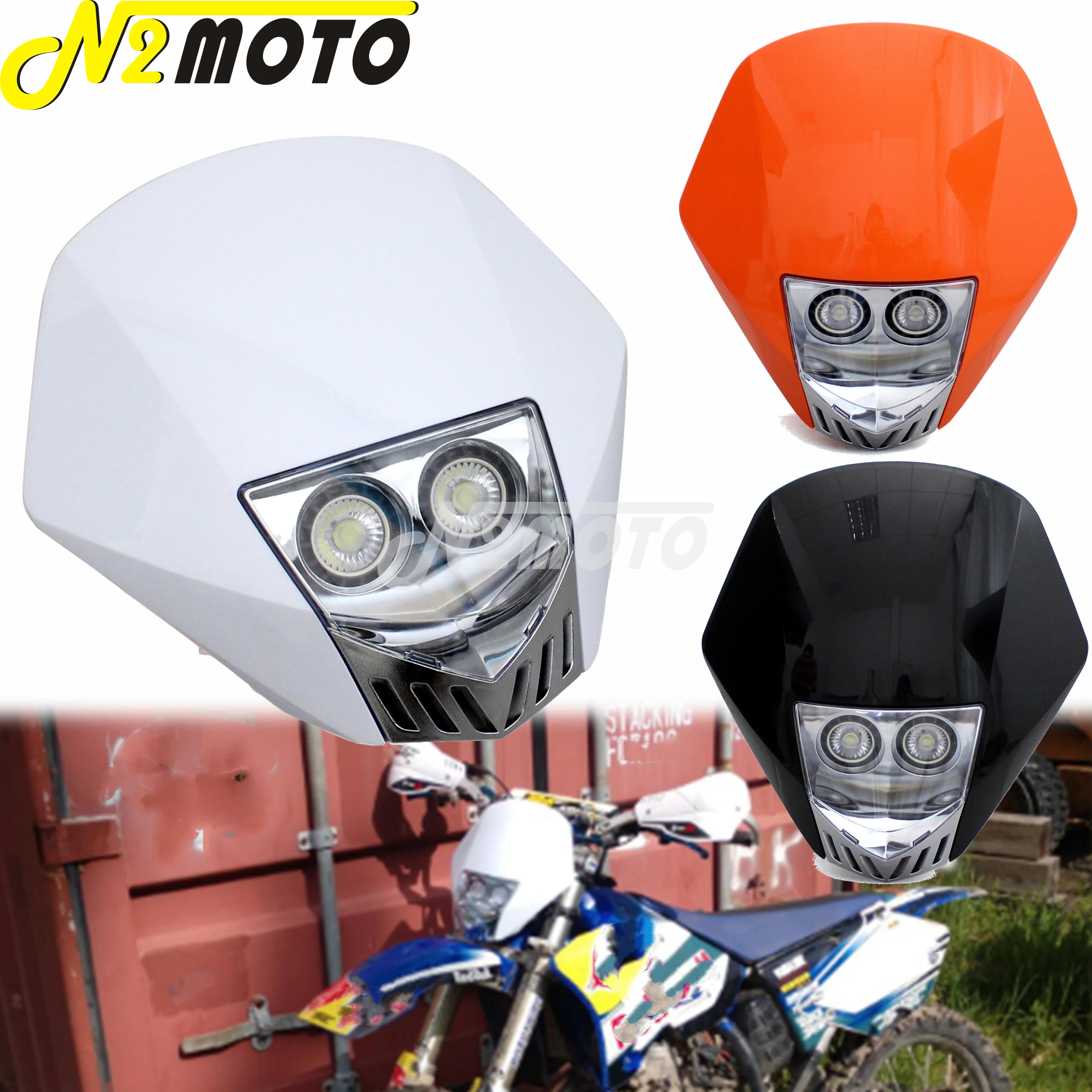 Motocross LED White Dirt Bike Enduro Headlight MX Racing Front Lamp Light Mask For KTM EXC SX-F XC-W FE SX 125 350 450 85 250