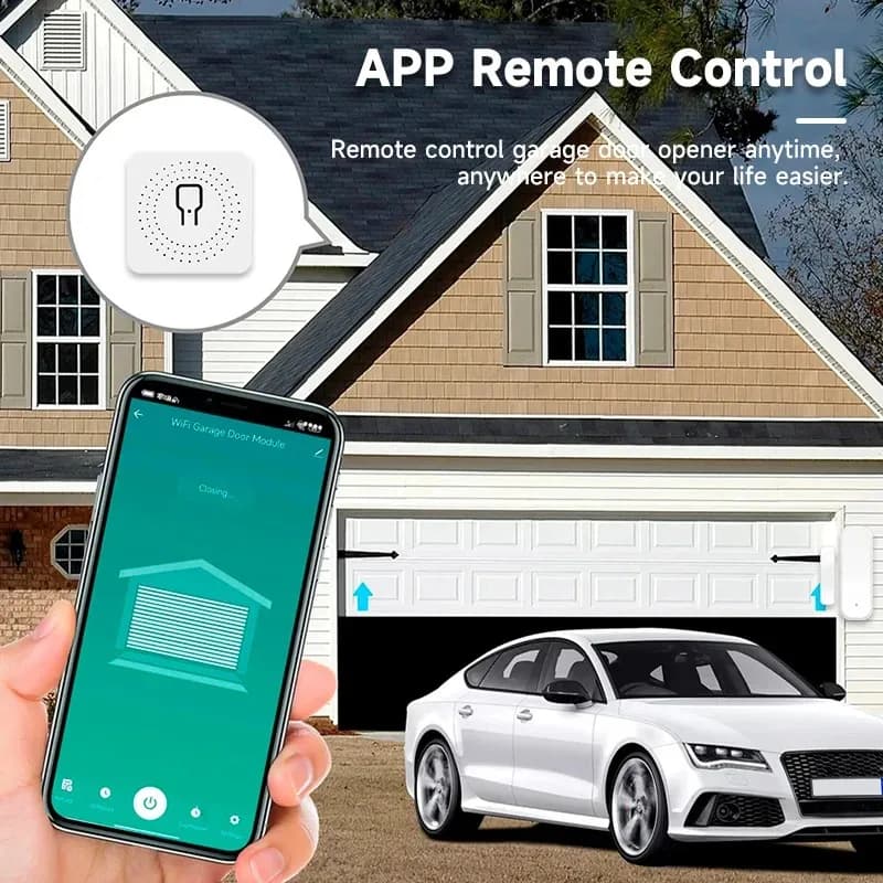 Apriporta per garage intelligente Tuya WiFi con sensore porta, compatibile con Google Assistant e Alexa per il controllo remoto