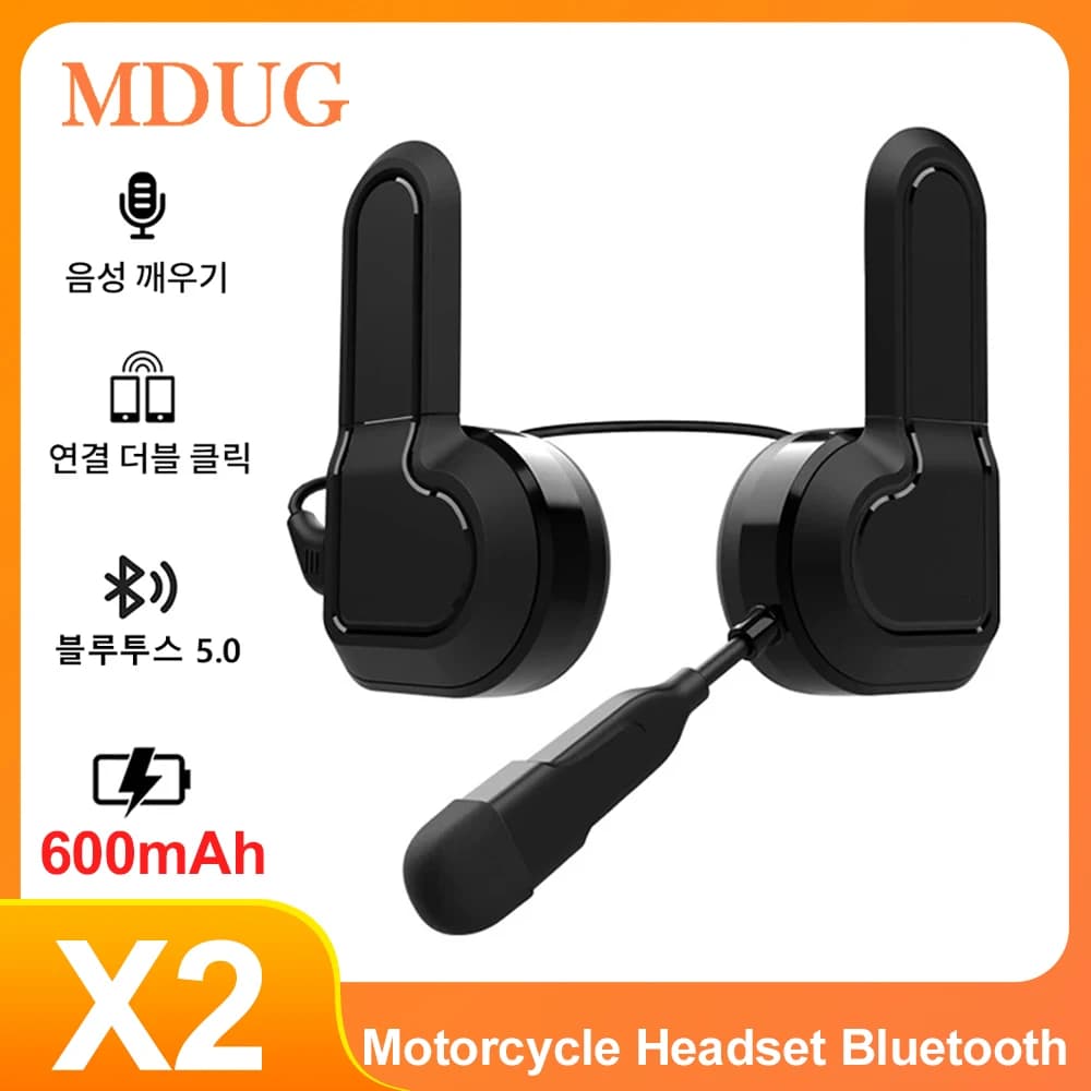 X2 Motorcycle Bluetooth Helmet Headset Waterproof Voice Control 600mAh 5.0BT Hands-Free Call Music Player Speaker Helmet Headset