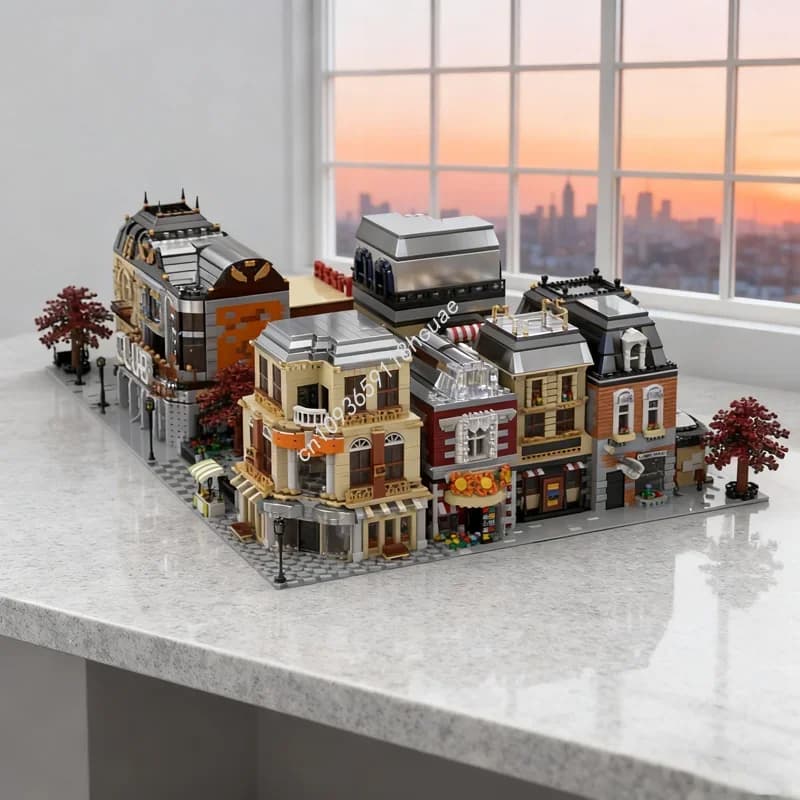 25533 pezzi MOC Modular Neighborhood, modello di costruzione MOCs, blocchi da costruzione, giocattolo, regalo di Natale, idea fai da te, educativo