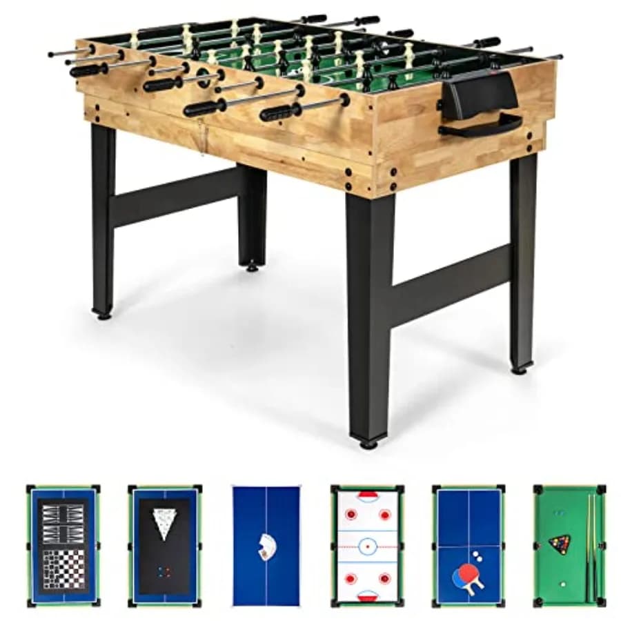 Set da tavolo multigioco combinato 10in1 Tavolo da gioco combinato per adulti con biliardino Tennis da tavolo Piscina Air Hockey Bowling Scacchi Che