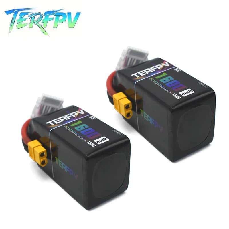2PCS TERFPV Lipo Batteria 6S 22.2V 1600mAh 150C/300C con Spina XT60 per FPV Drone Quadcopter Elicottero Aerei RC Modelli Parti