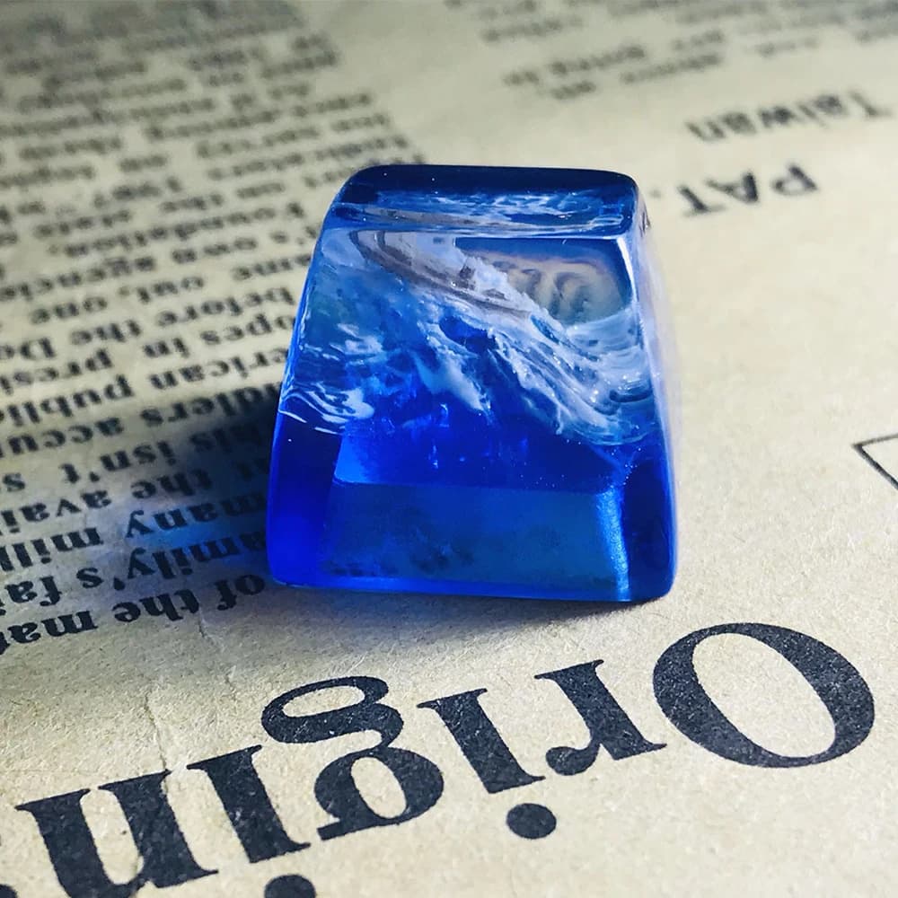 Copritasto in resina Blue Wave Ocean Splash SA 3D per tastiere meccaniche Copritasto ESC personalizzato unico Copritasti retroilluminati creativi