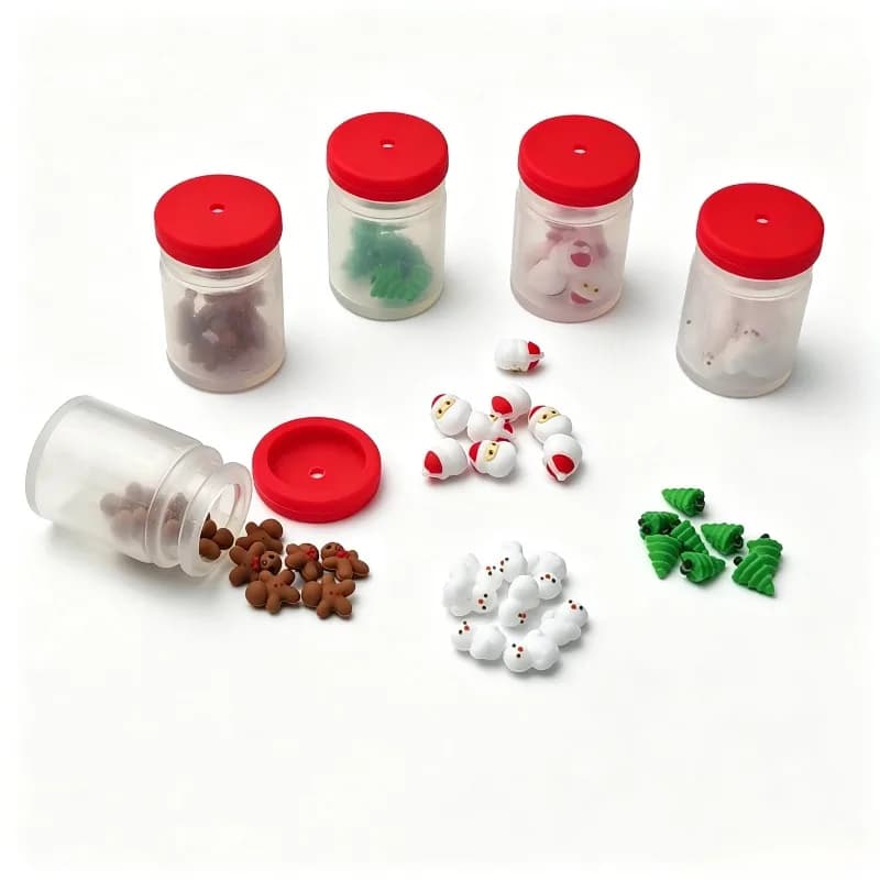20Pcs New 3D Christmas Silicone Beads Food Grade Focal Beads For Jewelry Making pacifier chain DIY Pen KeyChain Accessories