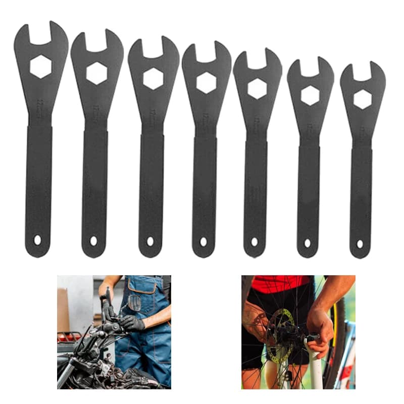 13-19mm Set di chiavi per bici portatili Chiave per pedale dell'asse della ruota Kit di strumenti per cambio di riparazione Testa della bicicletta Spessore aperto 2mm Strumenti per cono del mozzo