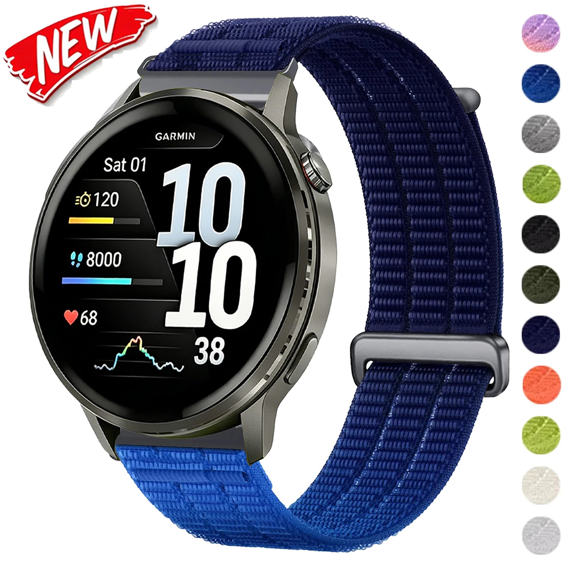 20mm 22mm Nylon Loop Band For Garmin Venu 4 3 SQ 2 Plus/Forerunner 70 170 570 165 245 265 Strap Bracelet Garmin Vivoactive 6 5 4