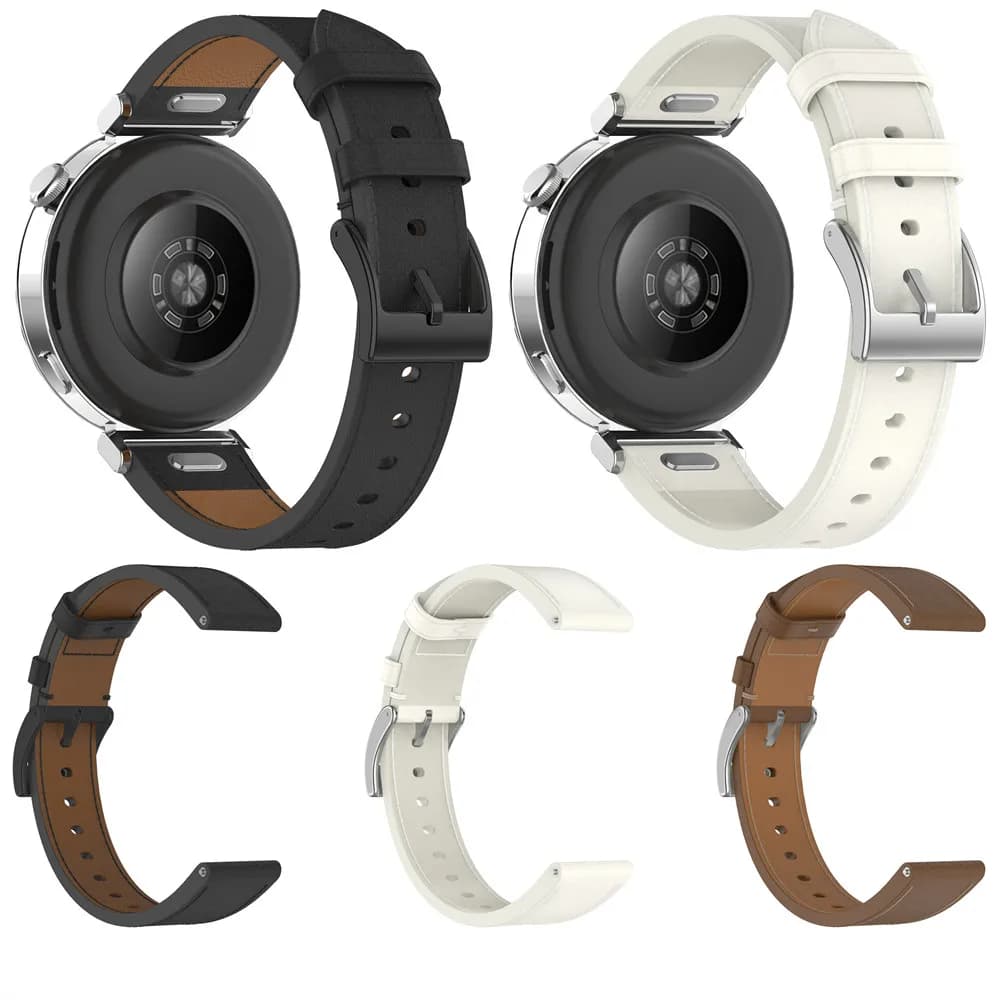 18mm Press strap leather strap for Garmin Venu 2S 3S / Forerunner 255S 265S strap watch soft layer leather head bu