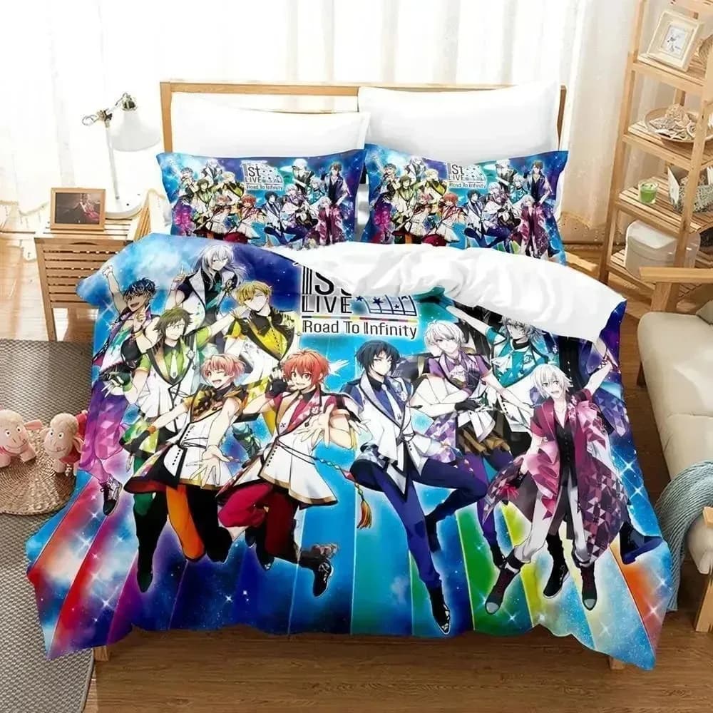 Set di biancheria da letto Anime Game IDOLiSH7, set letto singolo, matrimoniale, queen size, king size, per adulti e bambini, set copripiumino, tessili per la casa