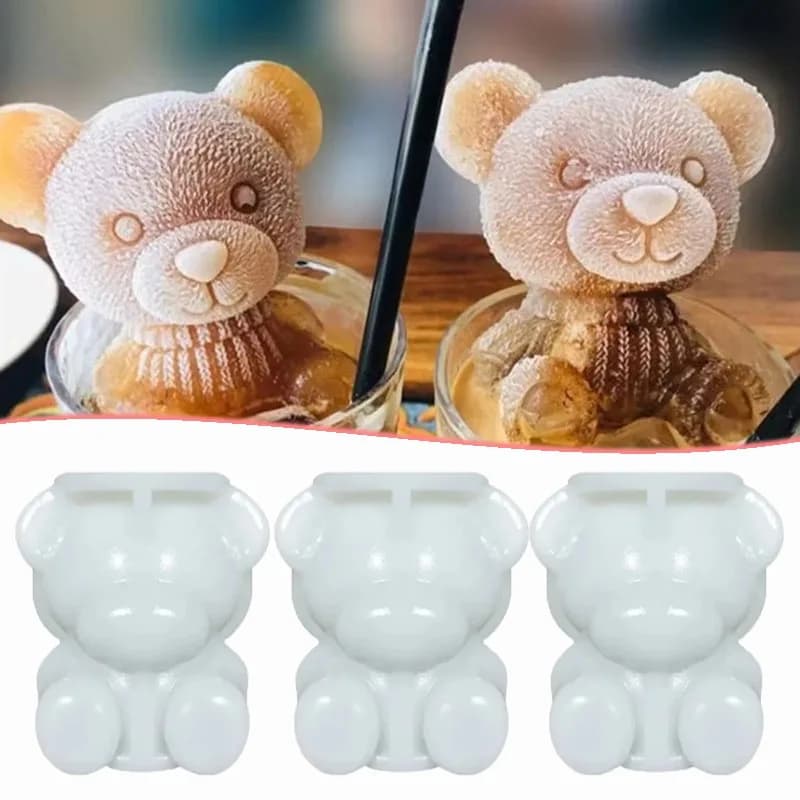 3D Silicone Mould for Ice Cubes, 1-10 Pieces, for Cafeterias and Kitchens, Ideal for Chocolate, Candy and Ice Creams