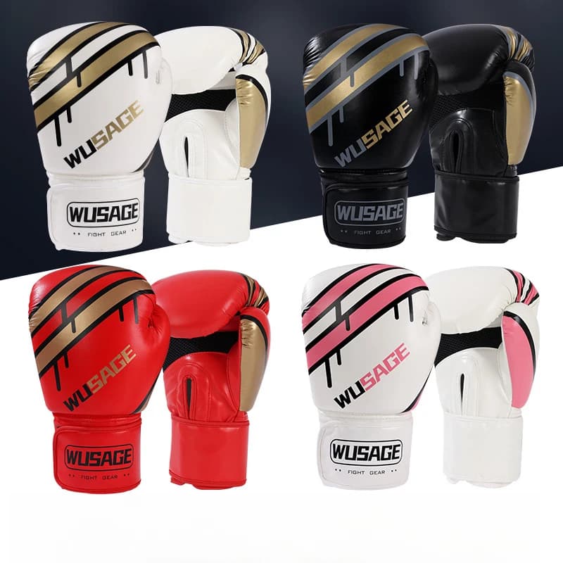 Guantoni da Boxe Professionali per Sanda, Combattimento, Bambini, Adulti, Uomini, Donne, Allenamento Muay Thai, Sacchi da Boxe, Spessi e Traspiranti