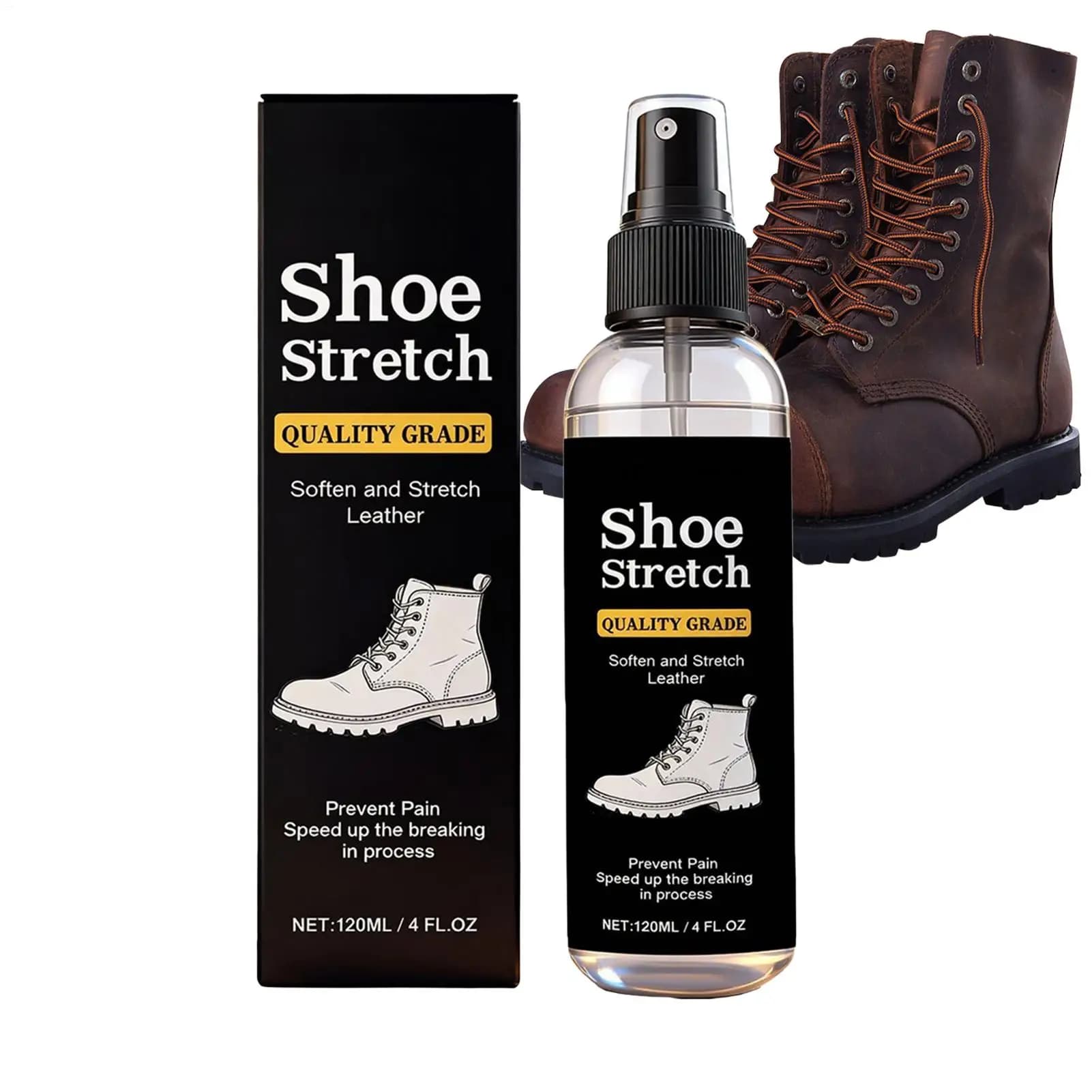 120ml Shoe Stretcher Spray Softening Stretching Liquid Professional Boot Stretcher Spray for leather suede canvas softeners