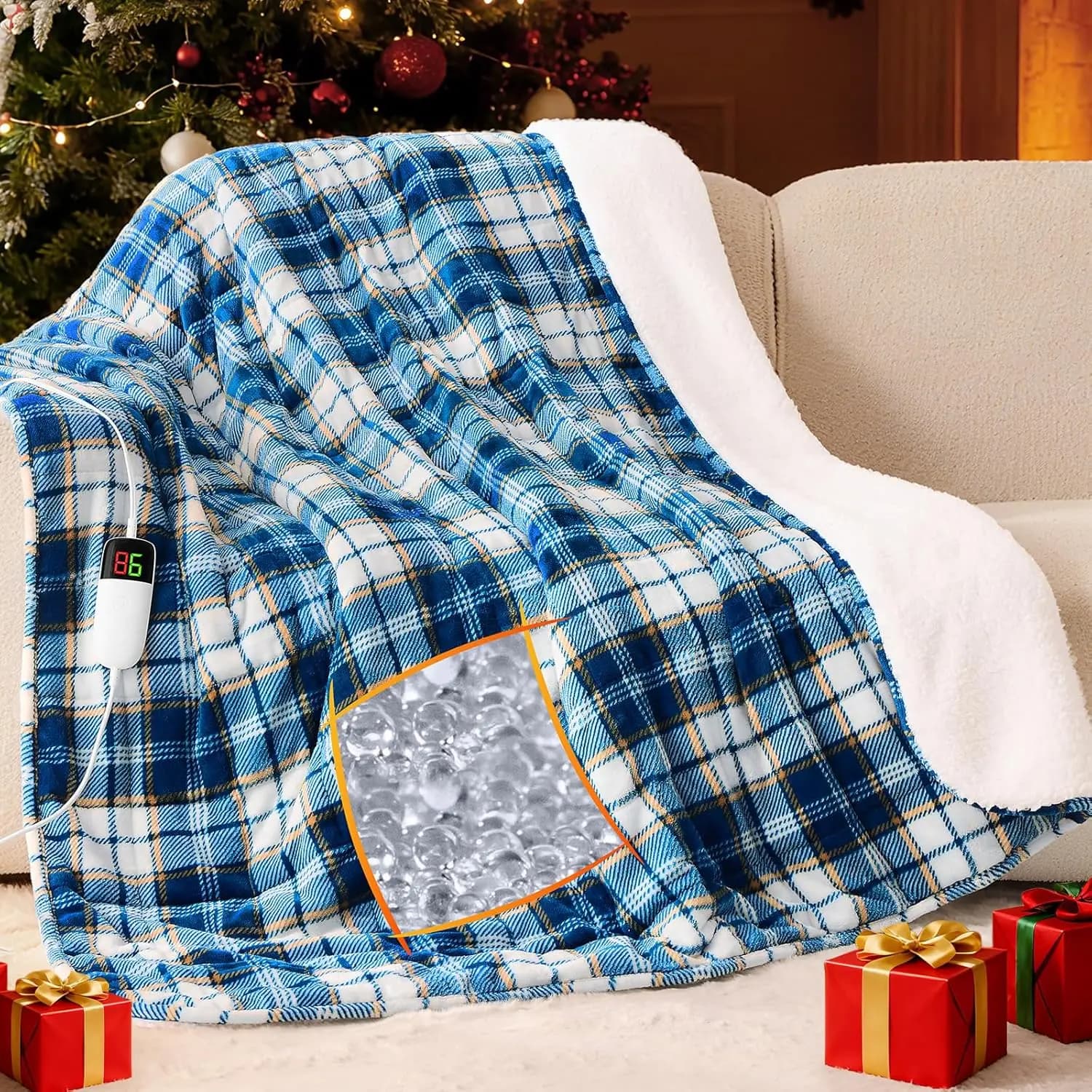 Coperta Ponderata Riscaldata per Adulti, 13 Libbre 50x60, Cuscino Elettrico Riscaldante con Spegnimento Automatico, Regali di Natale e Compleanno